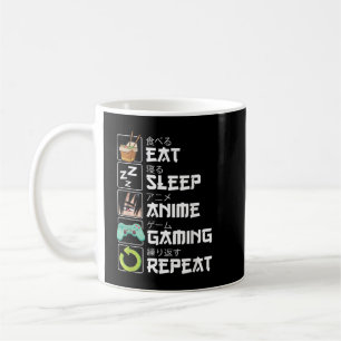 食べSleep Anime Gaming RepeatかわいいOtaku Anime M コーヒーマグカップ