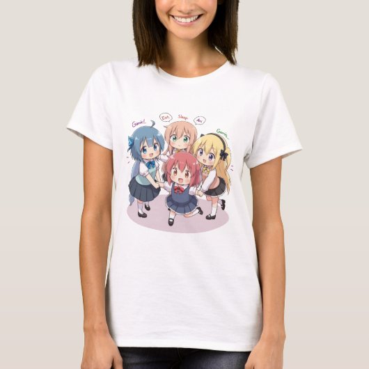 食べSleep Anime Gaming RepeatかわいいOtaku Anime M Tシャツ (正面)