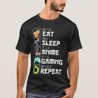 食べSleep Anime Gaming RepeatかわいいOtaku Anime M Tシャツ