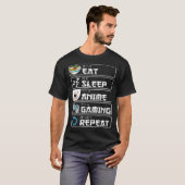 食べSleep Anime Gaming Repeat Otaku Animeマンガ Tシャツ (正面フル)