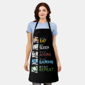 食べSleep Anime Gaming Repeat Otaku Gamer 日本の エプロン (着用した状態)