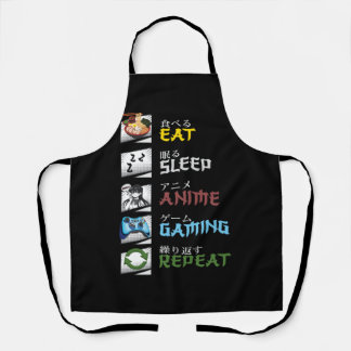 食べSleep Anime Gaming Repeat Otaku Gamer 日本の エプロン