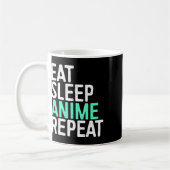 食べSLEEP ANIME REPEAT日本のアニメーション コーヒーマグカップ (左)