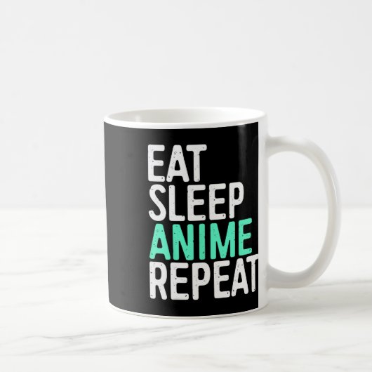食べSLEEP ANIME REPEAT日本のアニメーション コーヒーマグカップ (右)