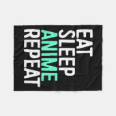 食べSLEEP ANIME REPEAT日本のアニメーション フリースブランケット (正面(横))