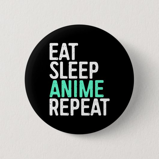 食べSLEEP ANIME REPEAT日本のアニメーション 缶バッジ (正面)