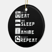 食べSleep Anime Repeat日本のマンガ愛好家 セラミックオーナメント (左)