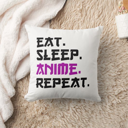 食べSleep Anime Repeat クッション (ブランケット)
