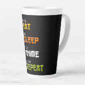食べSleep Anime Repeat Giftアイディアコスプレイヤー カフェラテマグ (右アングル)