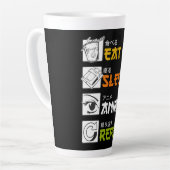 食べSleep Anime Repeat Giftアイディアコスプレイヤー カフェラテマグ (左アングル)