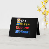 食べSleep Anime Repeat Giftアイディアコスプレイヤー カード (黄色い花)