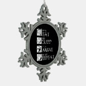 食べSleep Anime Repeat Giftアイディアコスプレイヤー スノーフレークピューターオーナメント (左)