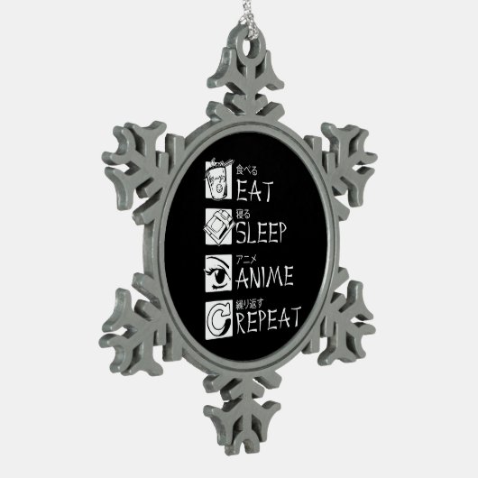 食べSleep Anime Repeat Giftアイディアコスプレイヤー スノーフレークピューターオーナメント (左)