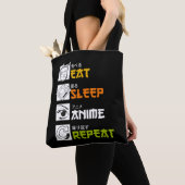 食べSleep Anime Repeat Giftアイディアコスプレイヤー トートバッグ (クローズアップ)