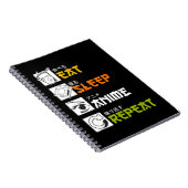 食べSleep Anime Repeat Giftアイディアコスプレイヤー ノートブック (右側)