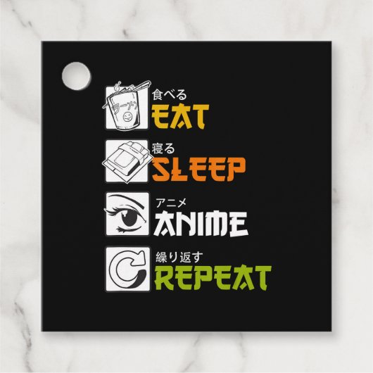 食べSleep Anime Repeat Giftアイディアコスプレイヤー フェイバータグ (正面)