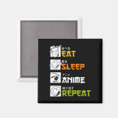 食べSleep Anime Repeat Giftアイディアコスプレイヤー マグネット (正面/裏面)