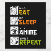 食べSleep Anime Repeat Giftアイディアコスプレイヤー ワインラベル (シングルラベル)