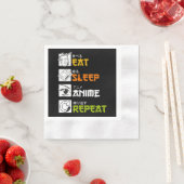 食べSleep Anime Repeat Giftアイディアコスプレイヤー 縁ありカクテルナプキン (インサイチュ)