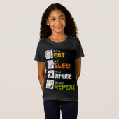 食べSleep Anime Repeat Giftアイディアコスプレイヤー Tシャツ (正面フル)