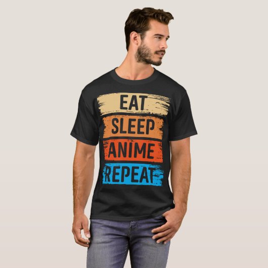 食べSleep Anime Repeat Tシャツ (正面フル)