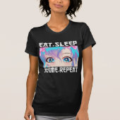 食べSleep Anime Repeat Tシャツ (正面)