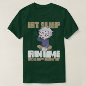 食べSleep Anime Repeat Tシャツ (デザイン正面)