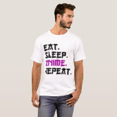 食べSleep Anime Repeat Tシャツ (正面フル)