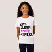 食べSleep Anime Repeat Tシャツ (正面フル)