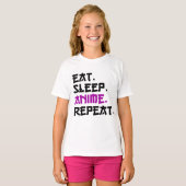 食べSleep Anime Repeat Tシャツ (正面フル)