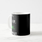 食べSleep Ball Repeat Basketball Gift コーヒーマグカップ (正面左)