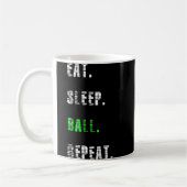 食べSleep Ball Repeat Basketball Gift コーヒーマグカップ (左)