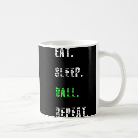 食べSleep Ball Repeat Basketball Gift コーヒーマグカップ (右)