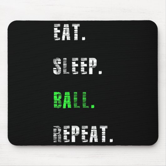 食べSleep Ball Repeat Basketball Gift マウスパッド (正面)