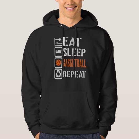 食べSleep Basketball Repeat Basketball Players Rou パーカ (正面)