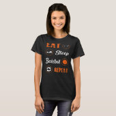 食べSleep Basketball Repeat Basketball Players Rou Tシャツ (正面フル)
