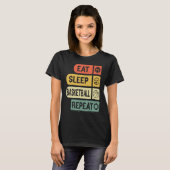 食べSleep Basketball Repeat Basketball Players Rou Tシャツ (正面フル)