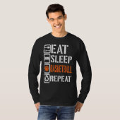 食べSleep Basketball Repeat Basketball Players Rou Tシャツ (正面フル)