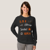 食べSleep Basketball Repeat Basketball Players Rou Tシャツ (正面フル)