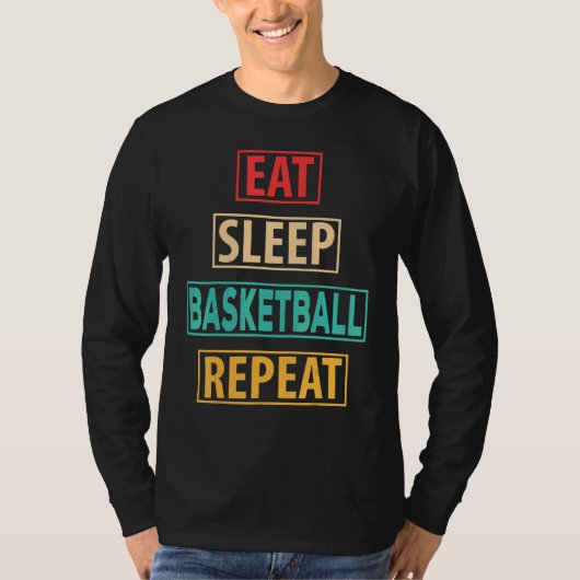 食べSleep Basketball Repeat Basketball Players Rou Tシャツ (正面)