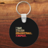 食べSleep Basketball Repeat Boy Girl Baskball Pl キーホルダー (正面)