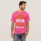 食べSleep Basketball Repeat Boy Kids おもしろい Basketb Tシャツ (正面フル)