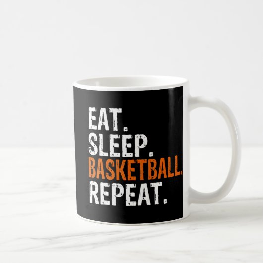 食べSleep Basketball Repeat Gift コーヒーマグカップ (右)