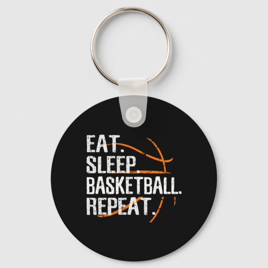 食べSleep Basketball Repeat - Gift For Basket キーホルダー (正面)