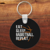 食べSleep Basketball Repeat - Gift For Basket キーホルダー (正面)