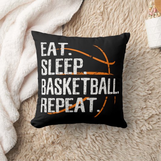食べSleep Basketball Repeat - Gift For Basket クッション (ブランケット)