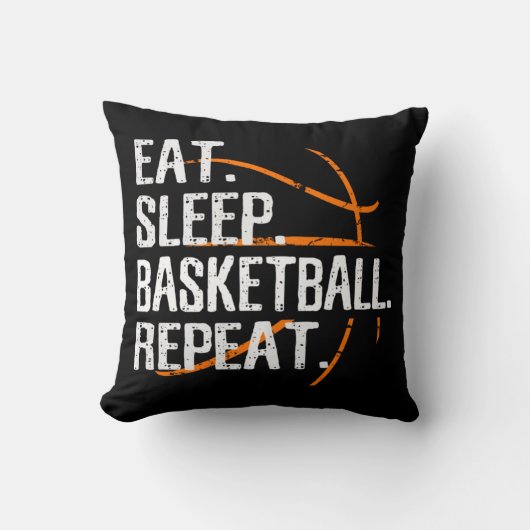 食べSleep Basketball Repeat - Gift For Basket クッション (正面)