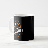 食べSleep Basketball Repeat - Gift For Basket コーヒーマグカップ (正面左)