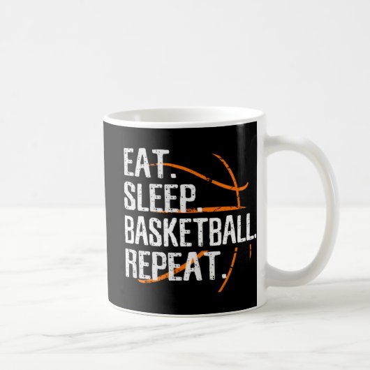 食べSleep Basketball Repeat - Gift For Basket コーヒーマグカップ (右)