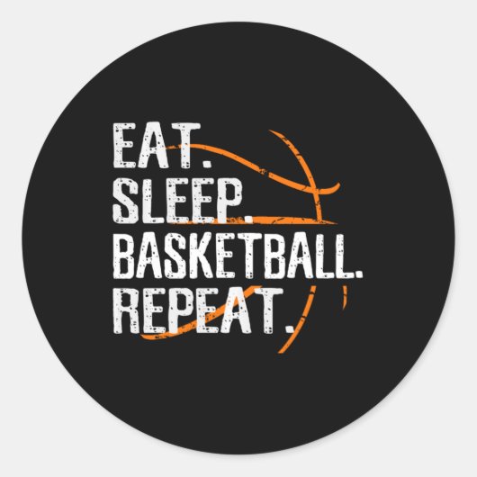 食べSleep Basketball Repeat - Gift For Basket ラウンドシール (正面)